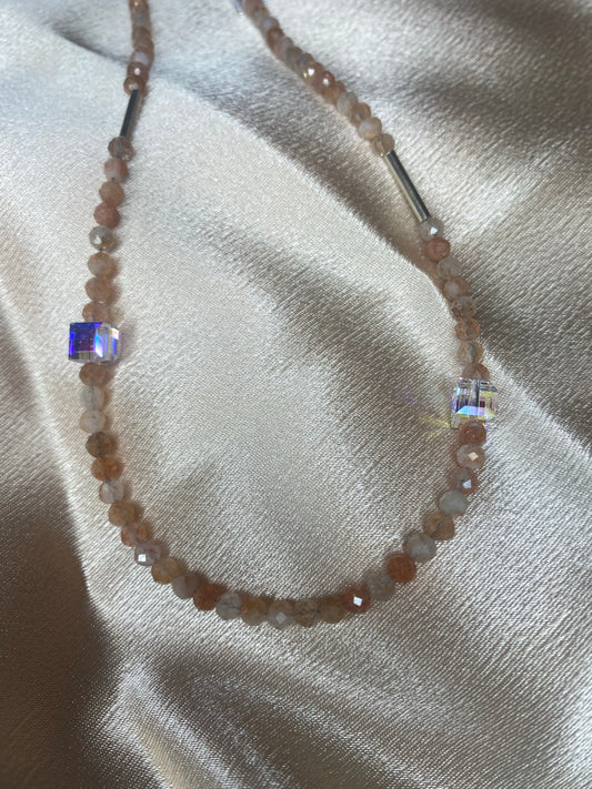 Beaded Hybrid Sunstone Necklace